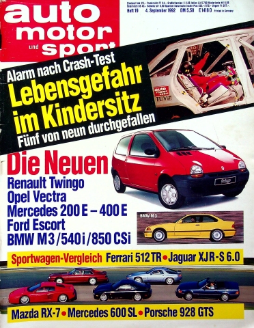 Deckblatt Auto Motor und Sport (19/1992)